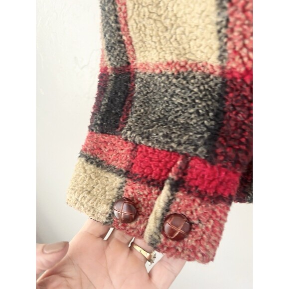 Tasha Polizzi Southwestern Aztec Sherpa Jacket Coat Size Medium Blanket Coat - Picture 5 of 11